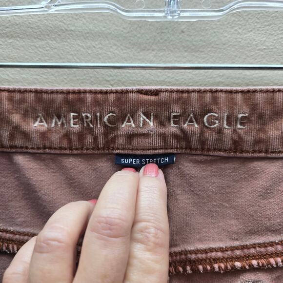 American Eagle Outfitters Women Corduroy High-Rise Crop Flare Pants Brown SZ 16 - Picture 4 of 8